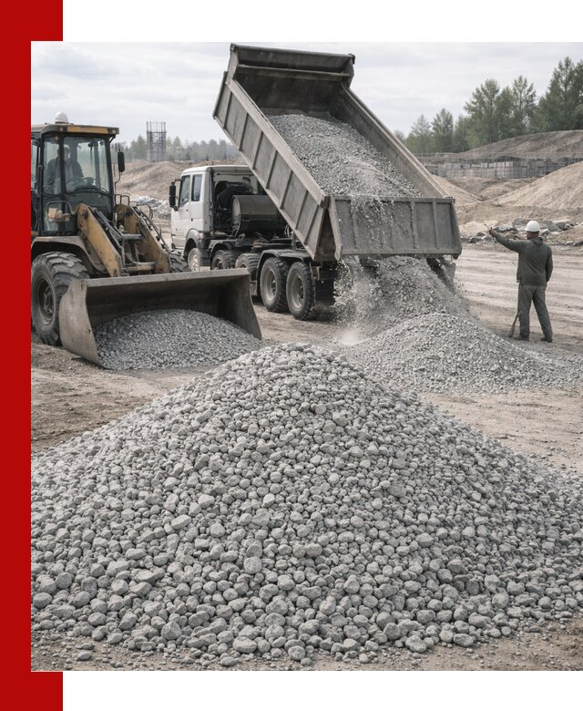 Доставка известнякового щебня фр. 5–20 в Копейске