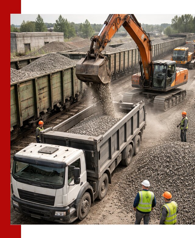 Железнодорожный щебень фракция 25–60 для поставок в Копейске