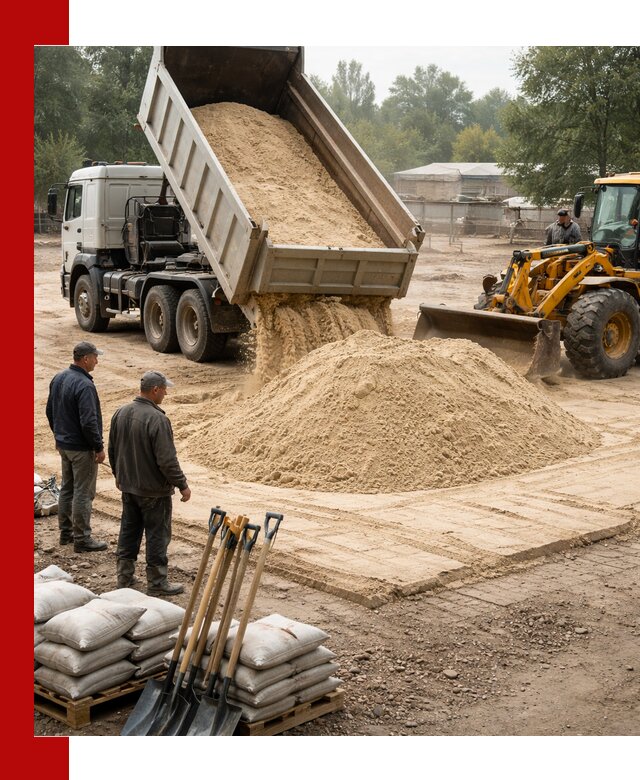 Доставка мытого песка в Копейске с самосвалами по выгодной цене