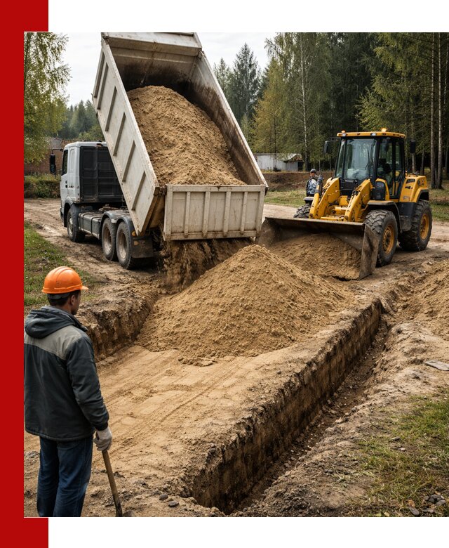 Доставка песчаного грунта в Копейске для строительных работ