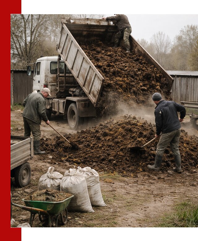 Доставка коровьего навоза самосвалом в Копейске