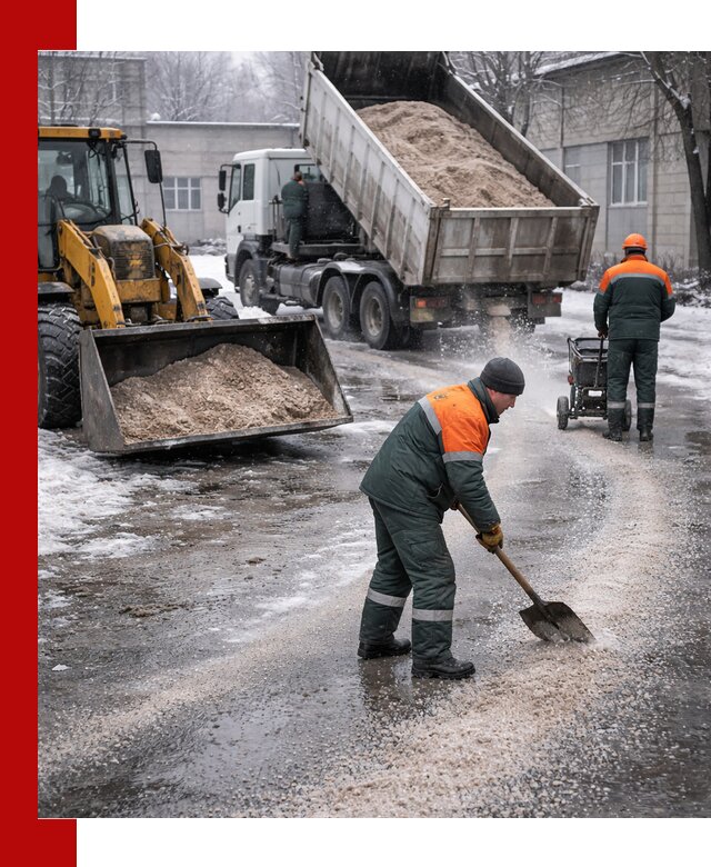 Реагент против гололеда с доставкой и нанесением в Копейске